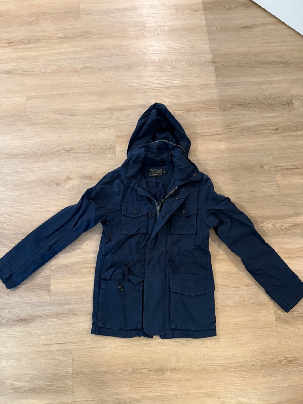 J. Crew Navy Men's Hooded Outerwear Jacket - Military Label